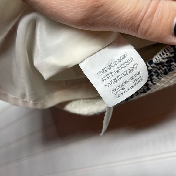 J.Crew Women’s White & Blue Sleeveless V-Neck Back Zip Fit & Flare Dress Size 0 - Picture 8 of 12